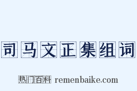 司马文正集组词是什么意思的图片